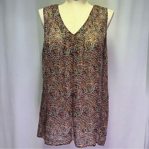 Daniel Rainn Women’s Sheer V-Neck Sleeveless Polka Dot Blouse Size 1X